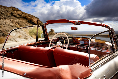 Summer road and free space for your decoration. Big car 