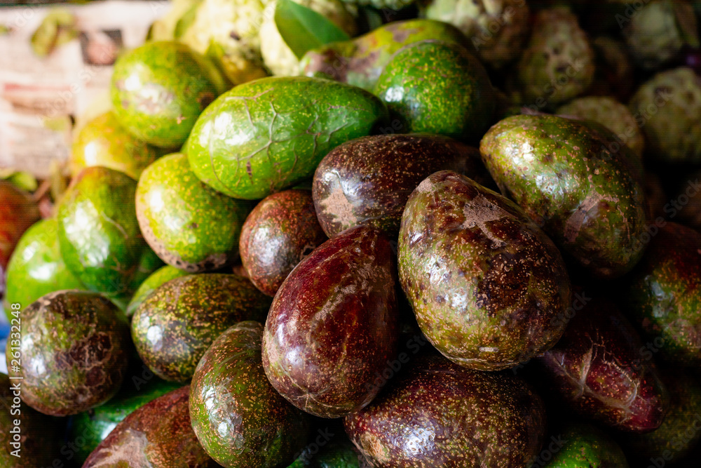 fresh avocado on the market. avocados are very nutritious and contain a wide variety of nutrients. selective focus. fresh avocado on the market. avocados are very nutritious and contain a wide variety of nutrients. selective focus.