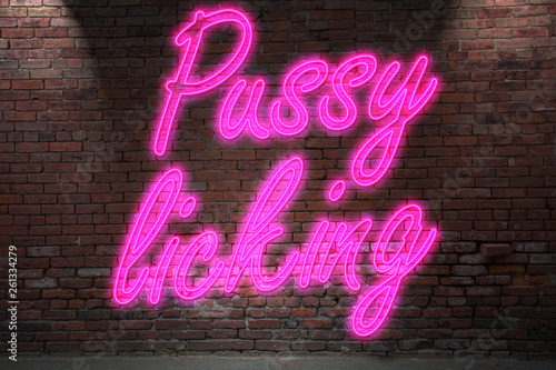 Neon Lettering Pussy Licking