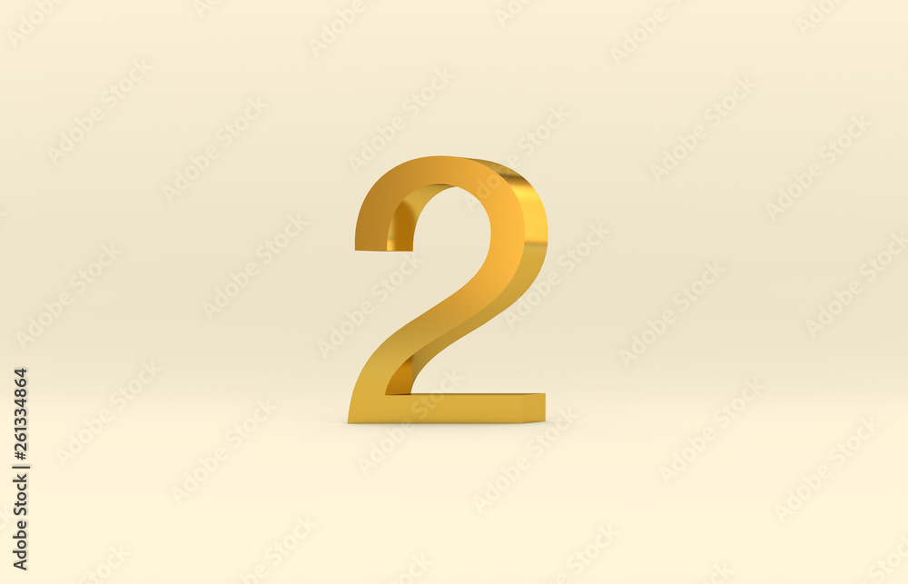 Abstract luxury 3d number 2. Gold texture, 3d render. Abstract luxury 3d number 2. Gold texture, 3d render.