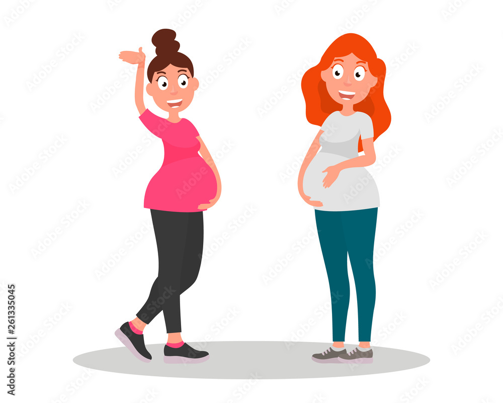 Group of pregnant women, health care.Vector Illustration Baby care concept. Group of pregnant women, health care.Vector Illustration Baby care concept.