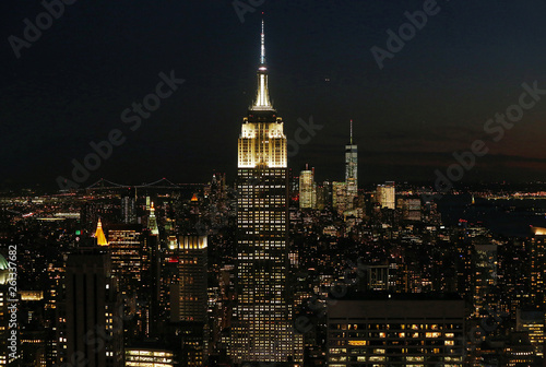 NOVA YORK, SETEMBRO DE 2016:Empire State, vista do predio Top of the Rock. 