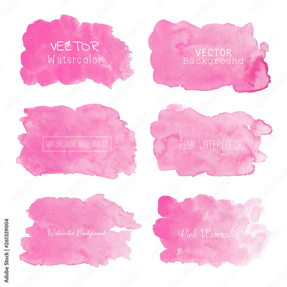 Pink watercolor background, Pastel watercolor logo, Vector illustration..