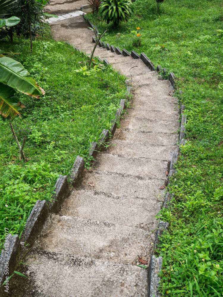 Stone staircase surrounded by greenery. Koh Phangan Thailand Stone staircase surrounded by greenery. Koh Phangan Thailand