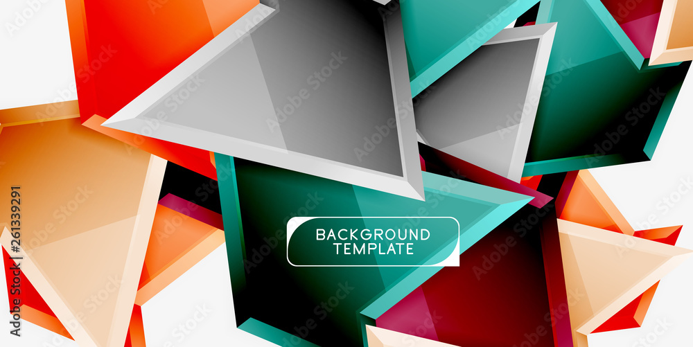 Minimal geometrical triangles with 3d effect abstract background template Minimal geometrical triangles with 3d effect abstract background template