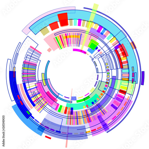 Ring of colored geometric shapes