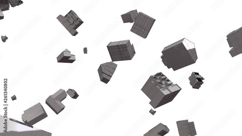 perfect loop of 3d rendering of a falling objects isolated on white perfect loop of 3d rendering of a falling objects isolated on white