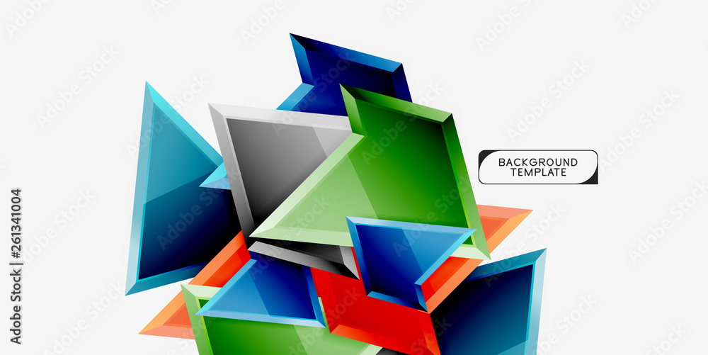 Minimal geometrical triangles with 3d effect abstract background template Minimal geometrical triangles with 3d effect abstract background template
