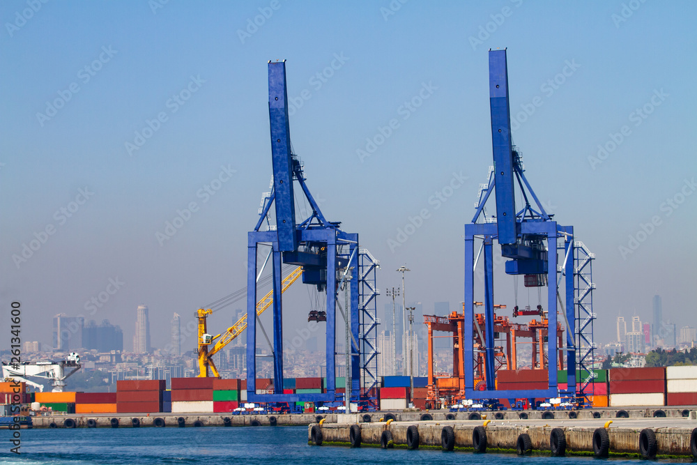 Blue Port Cranes