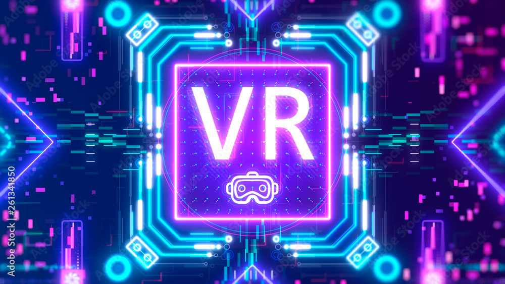 Virtual or augmented reality concept background. Futuristic interface 3d illustration Virtual or augmented reality concept background. Futuristic interface 3d illustration