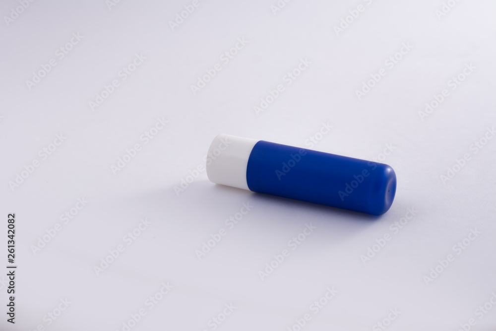 chat stick blue tube isolated on white background chat stick blue tube isolated on white background