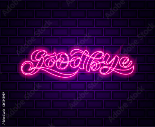 Goodbye lettering. Word for clothes, banner or postcard. Vector illustration