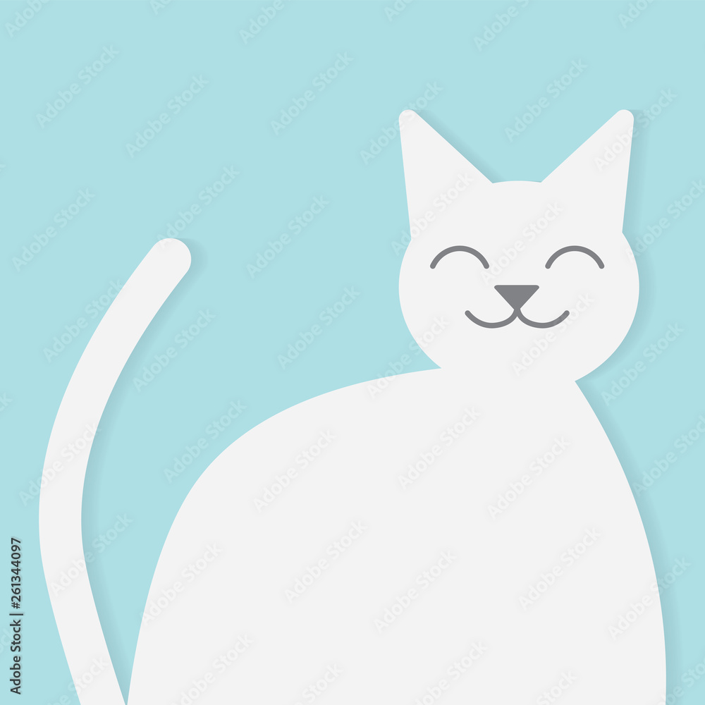 Obraz premium happy cat silhouette- vector illustration