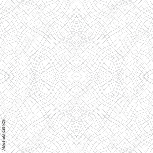 Vector seamless pattern with wavy drawn lines on a white background