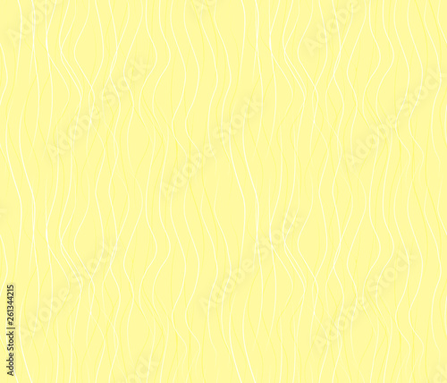 Vector seamless pattern with wavy drawn lines on a yellow backgound
