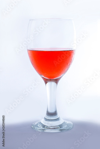 glass of wine on white background