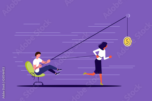 Creative concept of Boss use worker