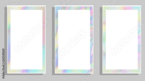 Template for social media style stories. Abstract holographic background for banner, presentation, corporate identity, flyer, poster, cover, wallpaper. Vector EPS10 not trace, include mesh gradient