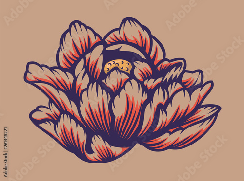 Vector illustration of a lotus flower.