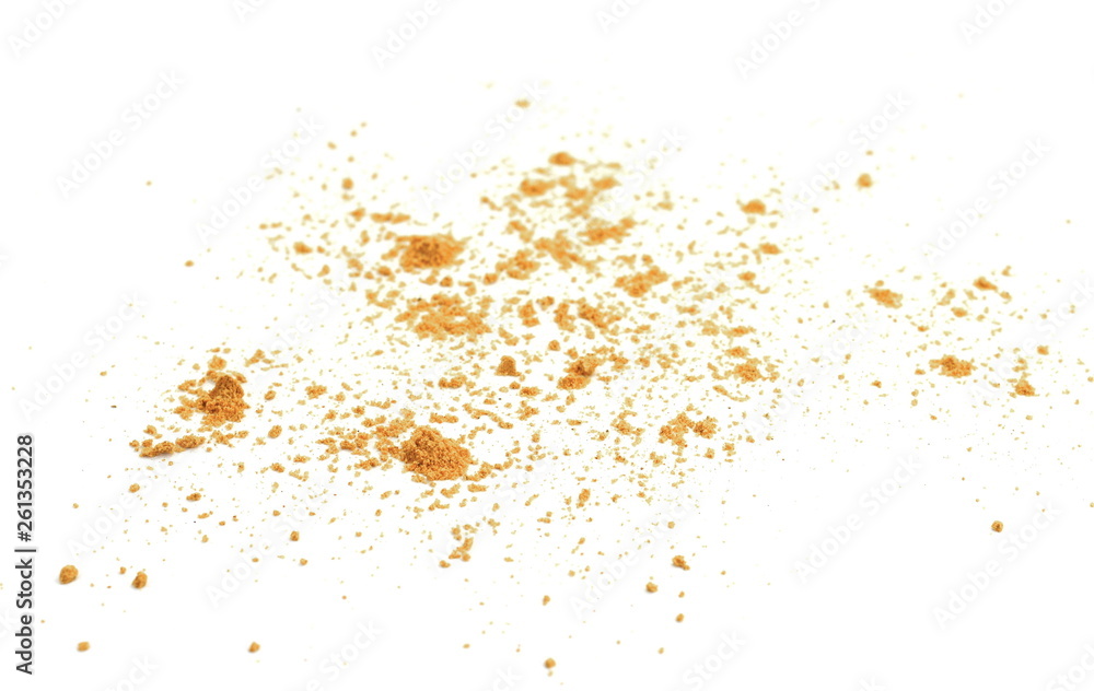 Turmeric, curcuma powder isolated on white background. Heap of turmeric. Turmeric, curcuma powder isolated on white background. Heap of turmeric.