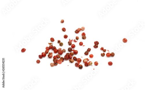 Spice of red pepper isolated on white background.