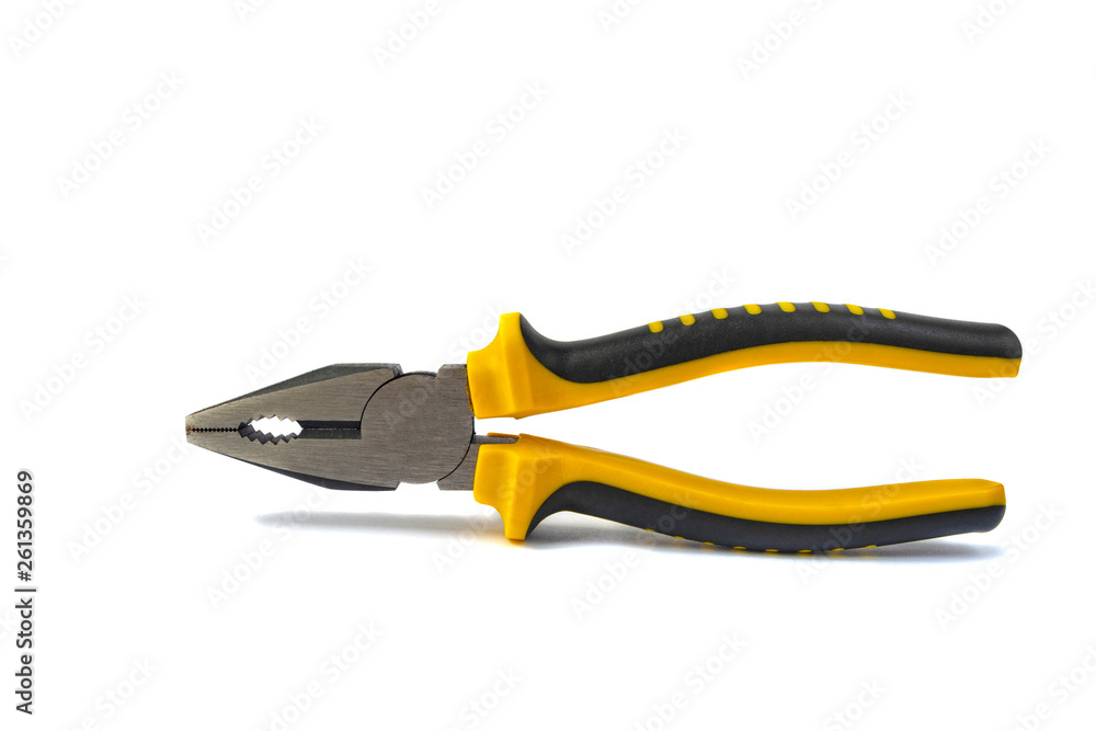 Fototapeta premium pliers with rubber handles on a white background