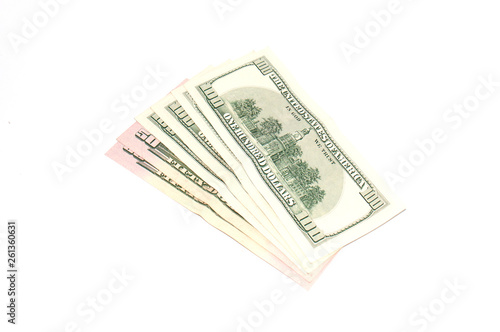 A lot of money dollars on white background, copy space