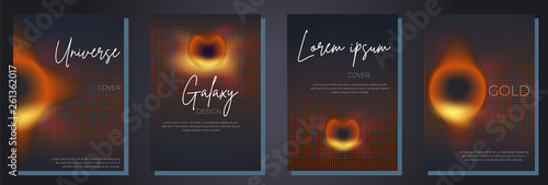 black hole galaxy Vector cover template set 2019
