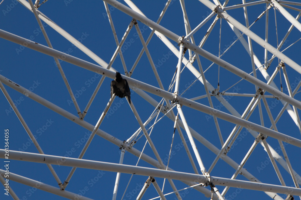 Obraz premium detail of a wheel on background of blue sky