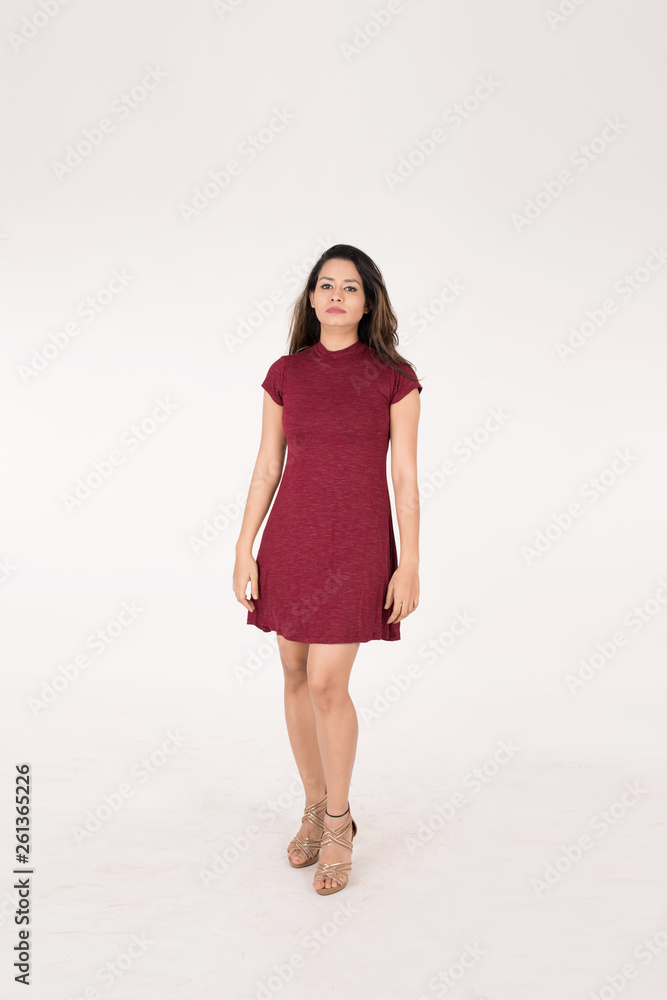 Pretty young female posing on white background Pretty young female posing on white background