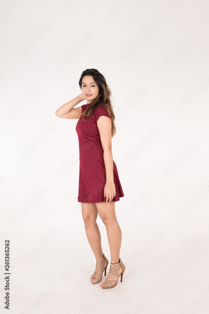 Pretty young female posing on white background Pretty young female posing on white background