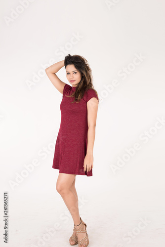 Wallpaper Mural Pretty young female posing on white background Torontodigital.ca