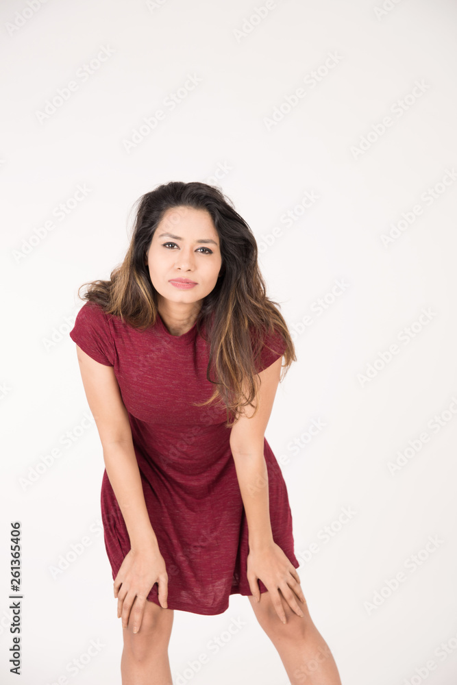 Pretty young female posing on white background Pretty young female posing on white background