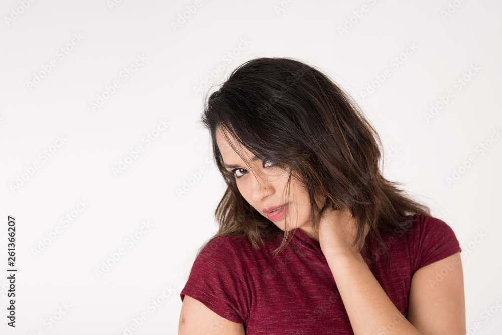 Pretty young female posing on white background Pretty young female posing on white background