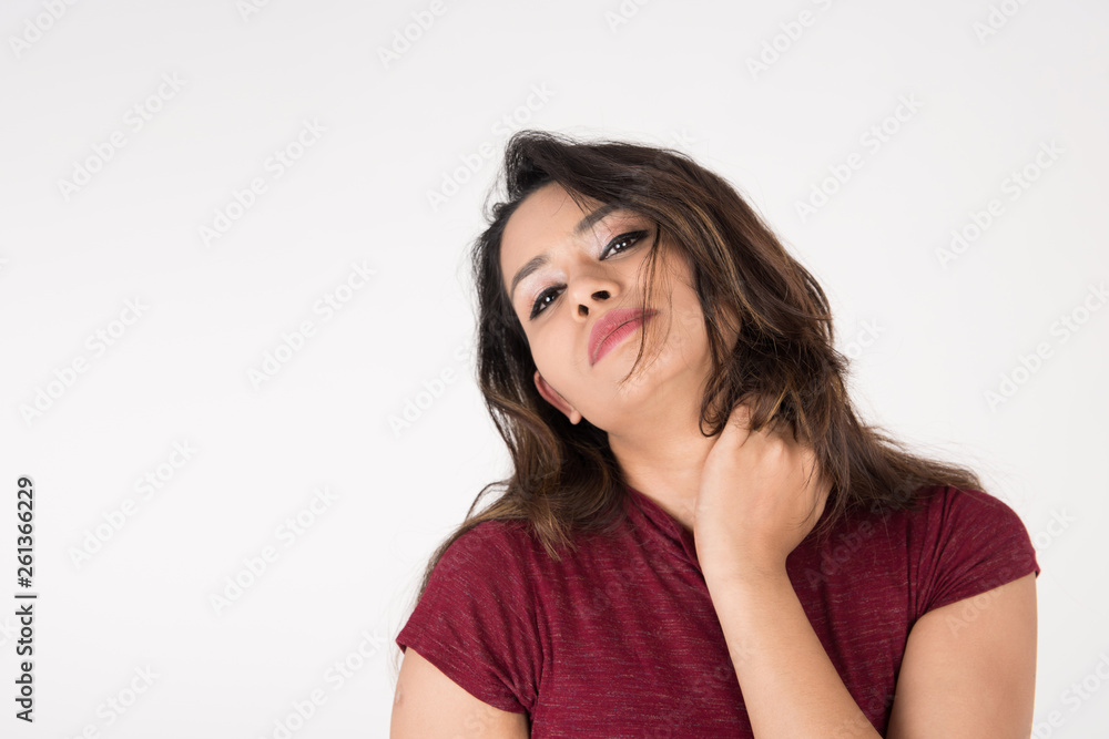 Pretty young female posing on white background Pretty young female posing on white background