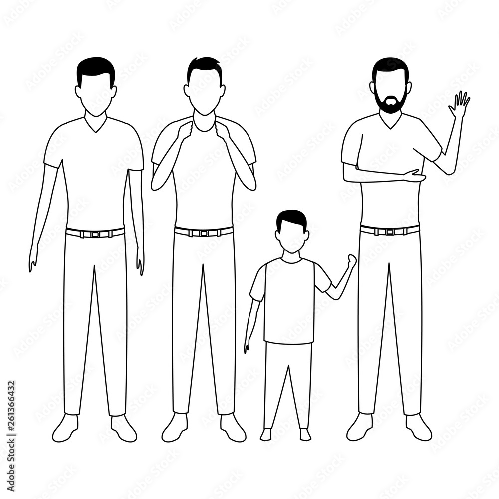 men with child avatar cartoon character men with child avatar cartoon character