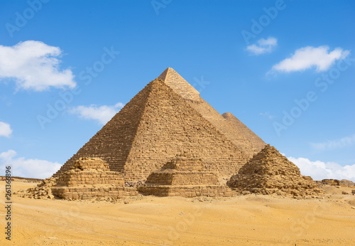 Egyptian pyramids in a row