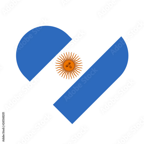 Argentina Flag Heart Love Country National World Symbol