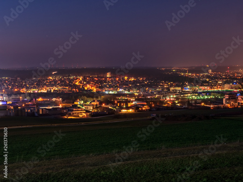 Aalen City view at Night in Germany
