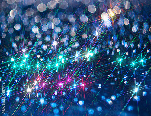 Glowing stars on a blue bac...