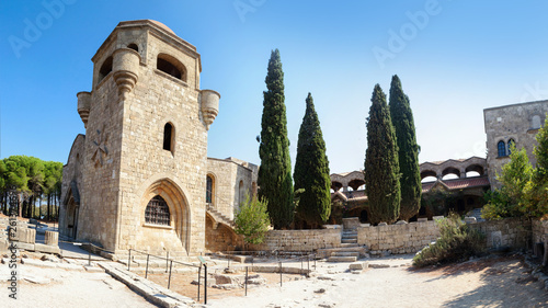 Moni Filerimou monastery on mount Filerimos, Rhodes.