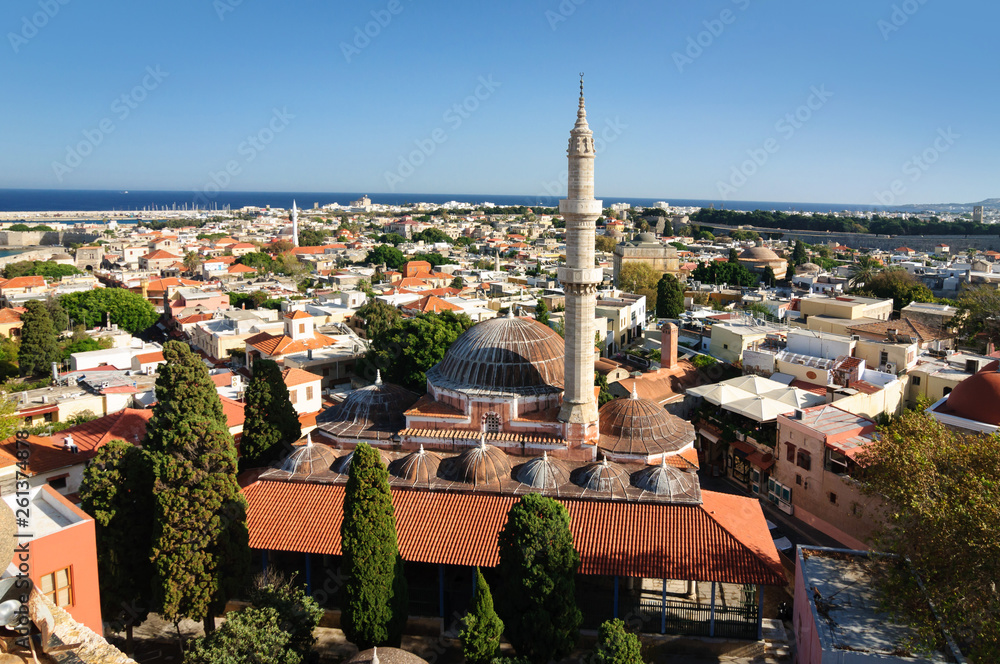 Suleiman mosque in the Old town of Rhodes is a historical monument of the Ottoman period.
