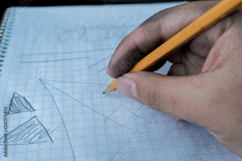 Drawing with my pencil.
