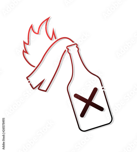 molotov cocktail flat icon