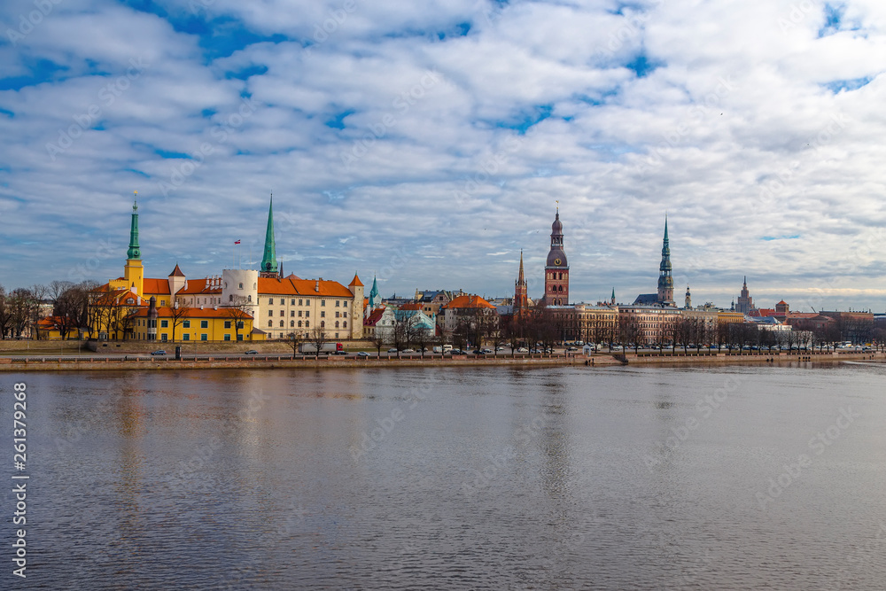 Panoramic view of the historical center of the city of Riga