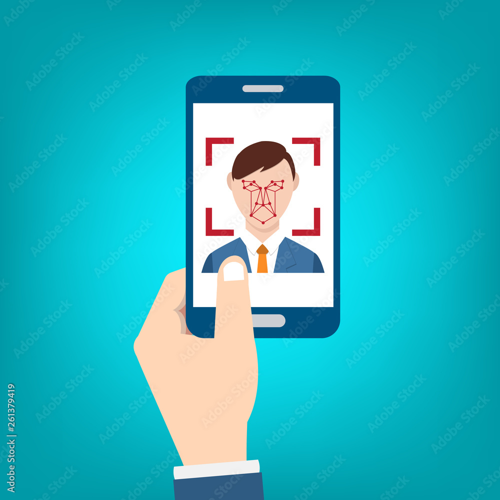 Face recognition icon . Biometric identification. Facial recognition system. Face recognition icon . Biometric identification. Facial recognition system.