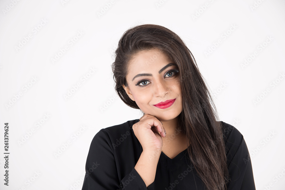 Arab woman in traditional dress on white background Arab woman in traditional dress on white background