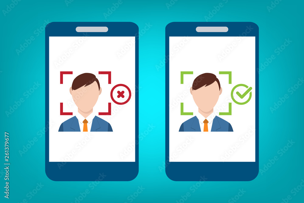 Face recognition icon . Biometric identification. Facial recognition system. Face recognition icon . Biometric identification. Facial recognition system.