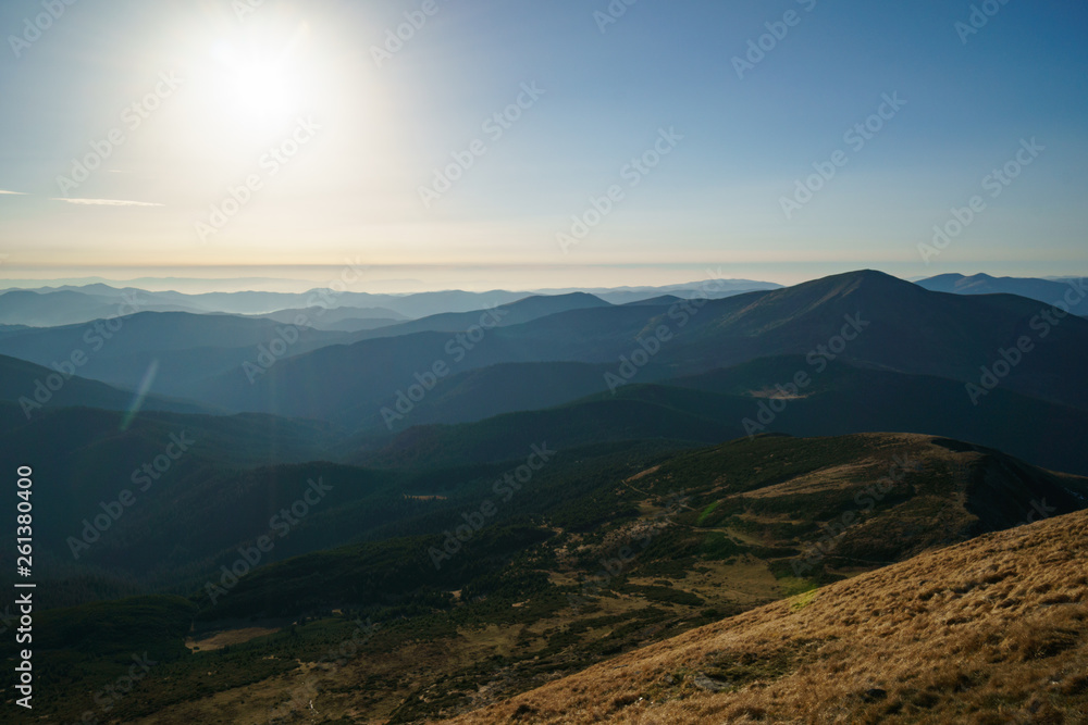 Naklejka premium Landscape of the Ukrainian Carpathian Mountains, Chornohora