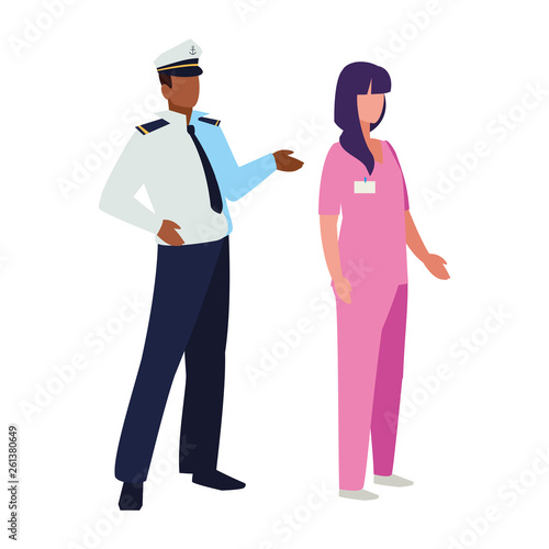couple of professional workers characters